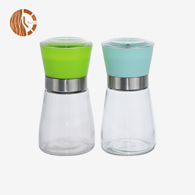 Glass Spice Grinder Bottle with Adjustable Coarseness